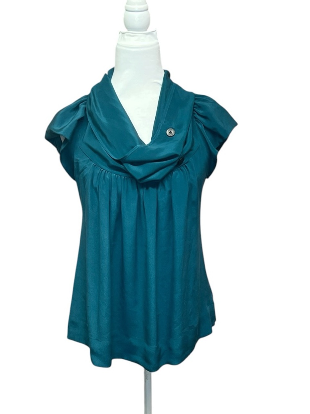 Anthropologie Odille Teal Cowl Neck Top